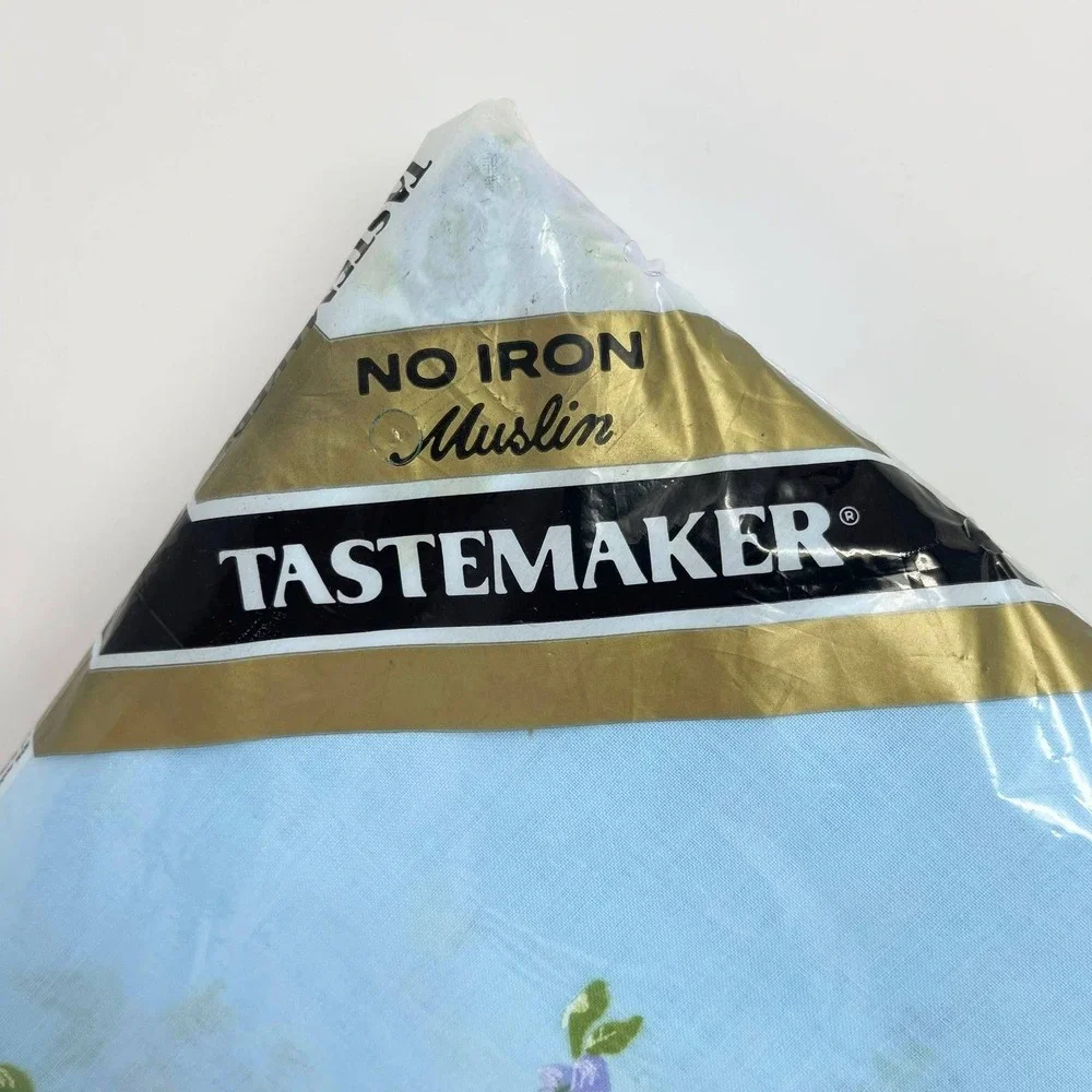 Tastemaker Full Fitted Bed Sheets Sheraton Blue Floral No Iron Muslin Set of Two